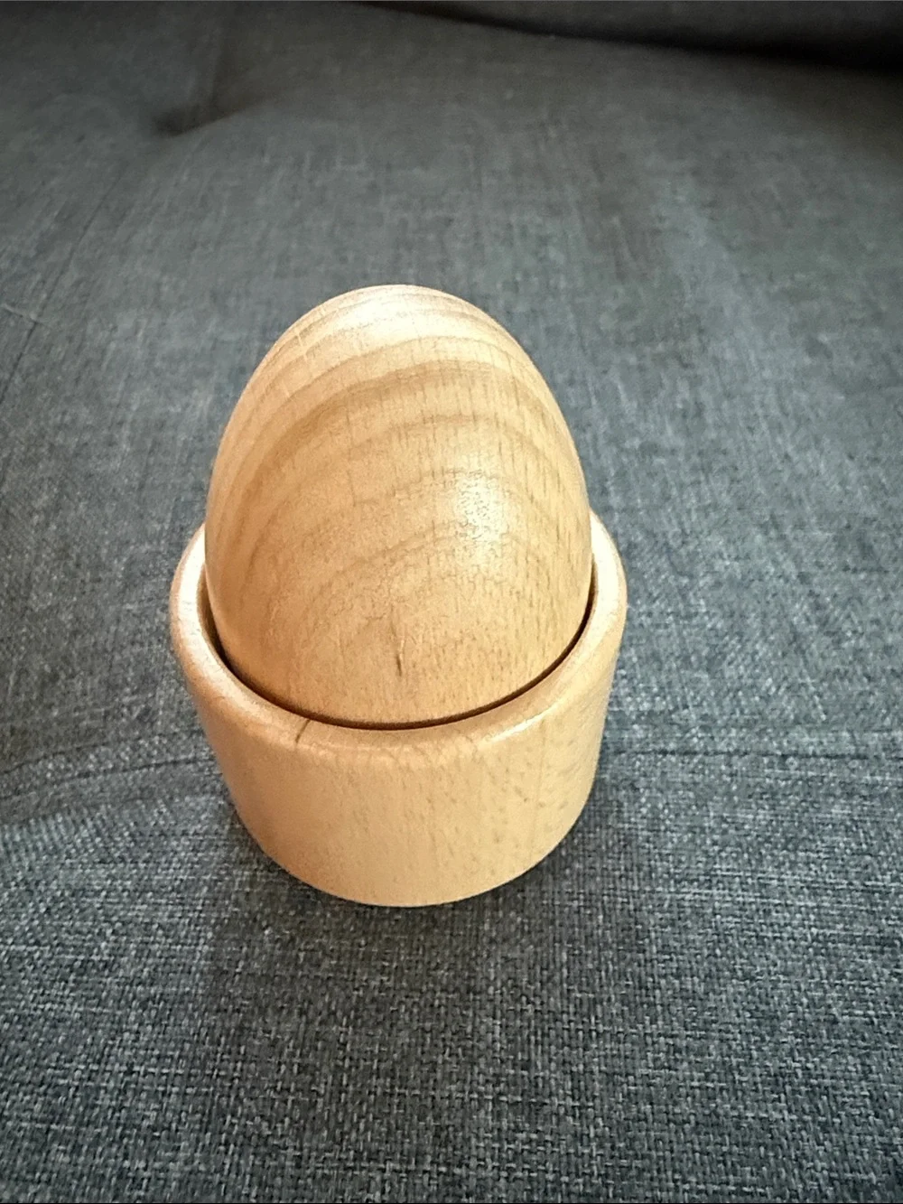 Lovevery Montessori egg cup from the explorer play kit